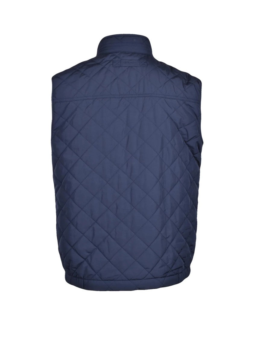 Gant Diamond-Pattern Quilted Windcheater Vest In Recycled Polyester