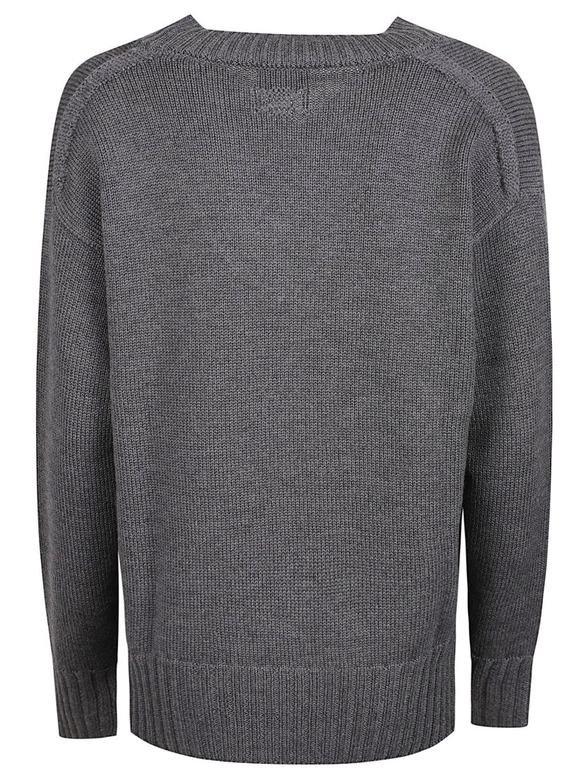 Drumohr Relaxed Fit Deep V-Neck Merino Sweater