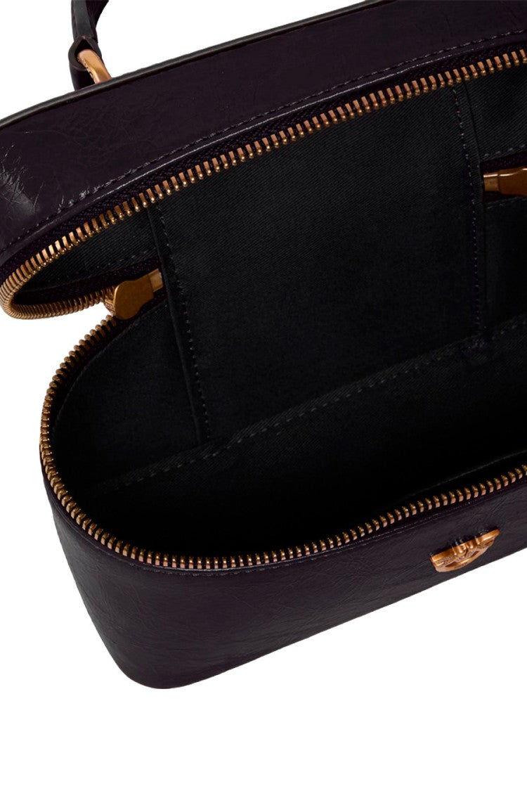 Pinko Black Leather Box Top-Handle Bag