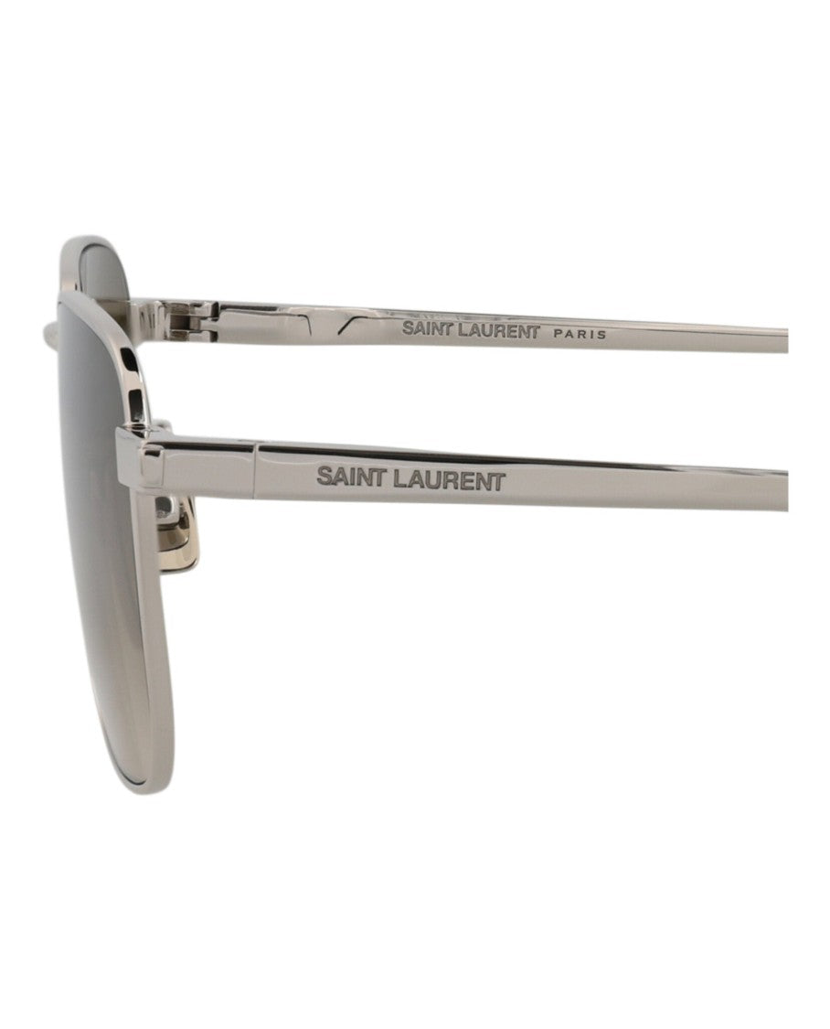 Saint Laurent Square-Frame Metal Sunglasses