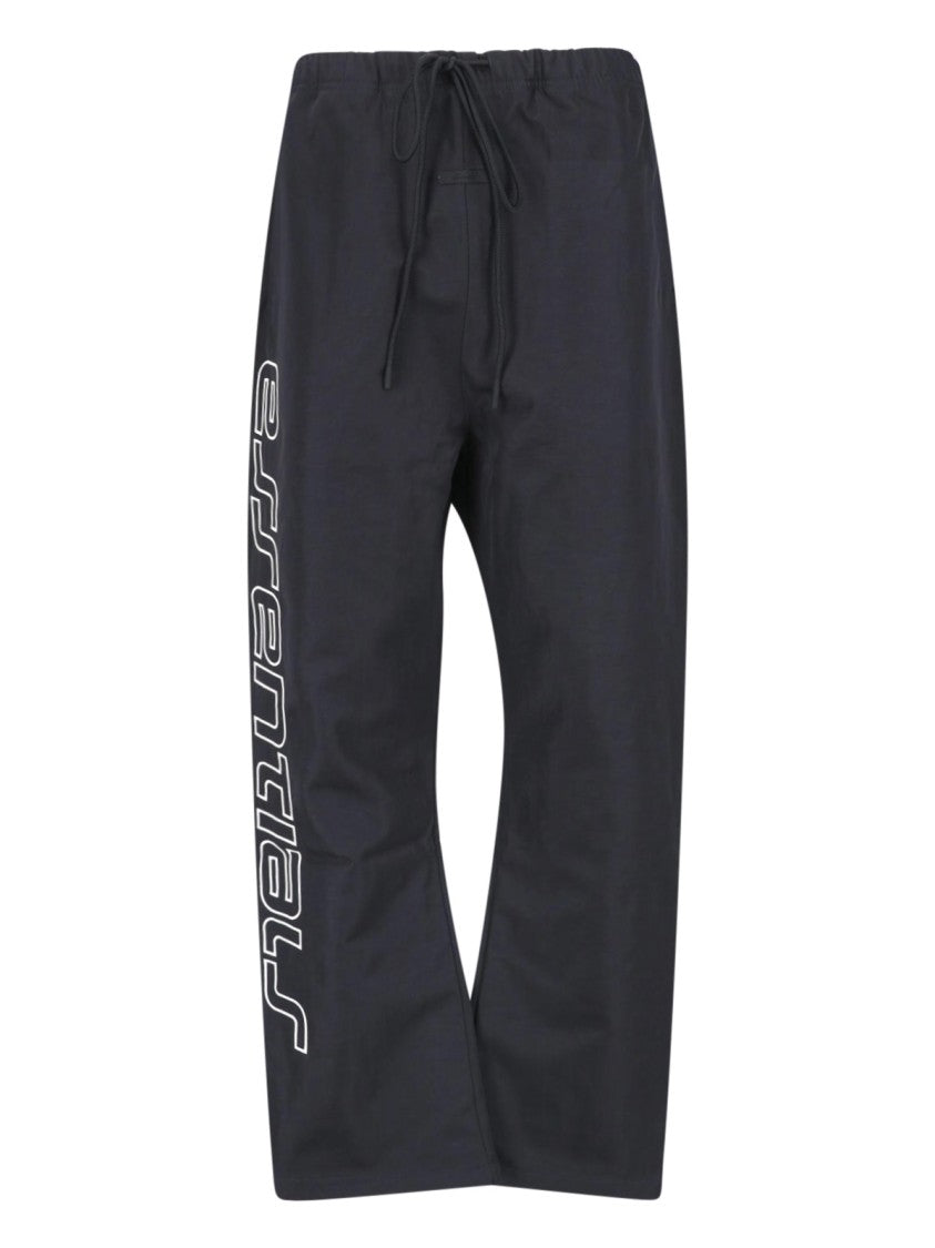 Fear Of God Essentials Black Relaxed Straight Leg Logo Trousers