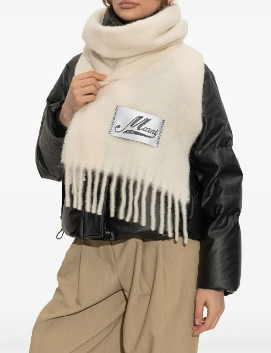 Marni Plush Off-White Alpaca Blend Scarf