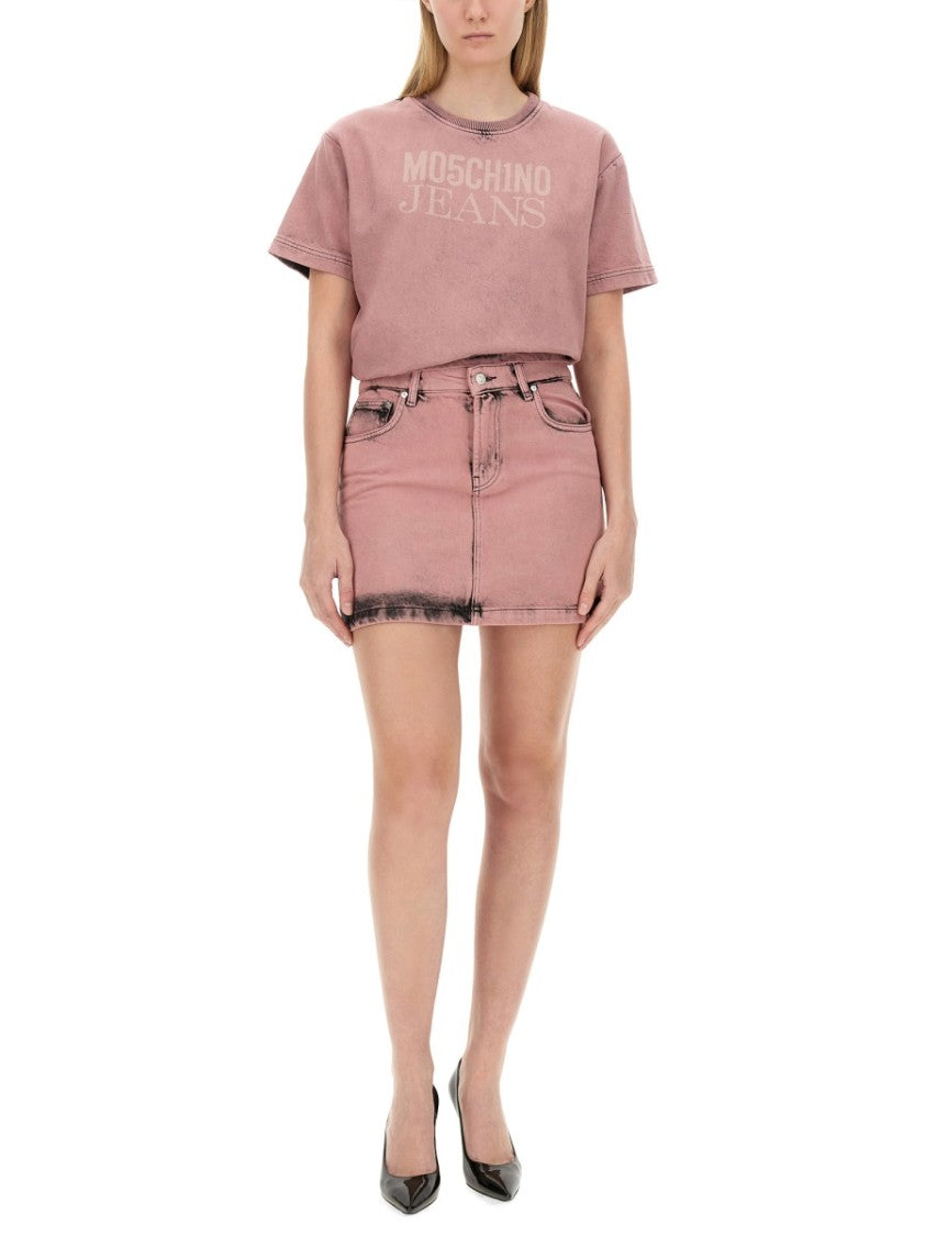 Moschino Fitted Mini Skirt With Classic Five-Pocket Design