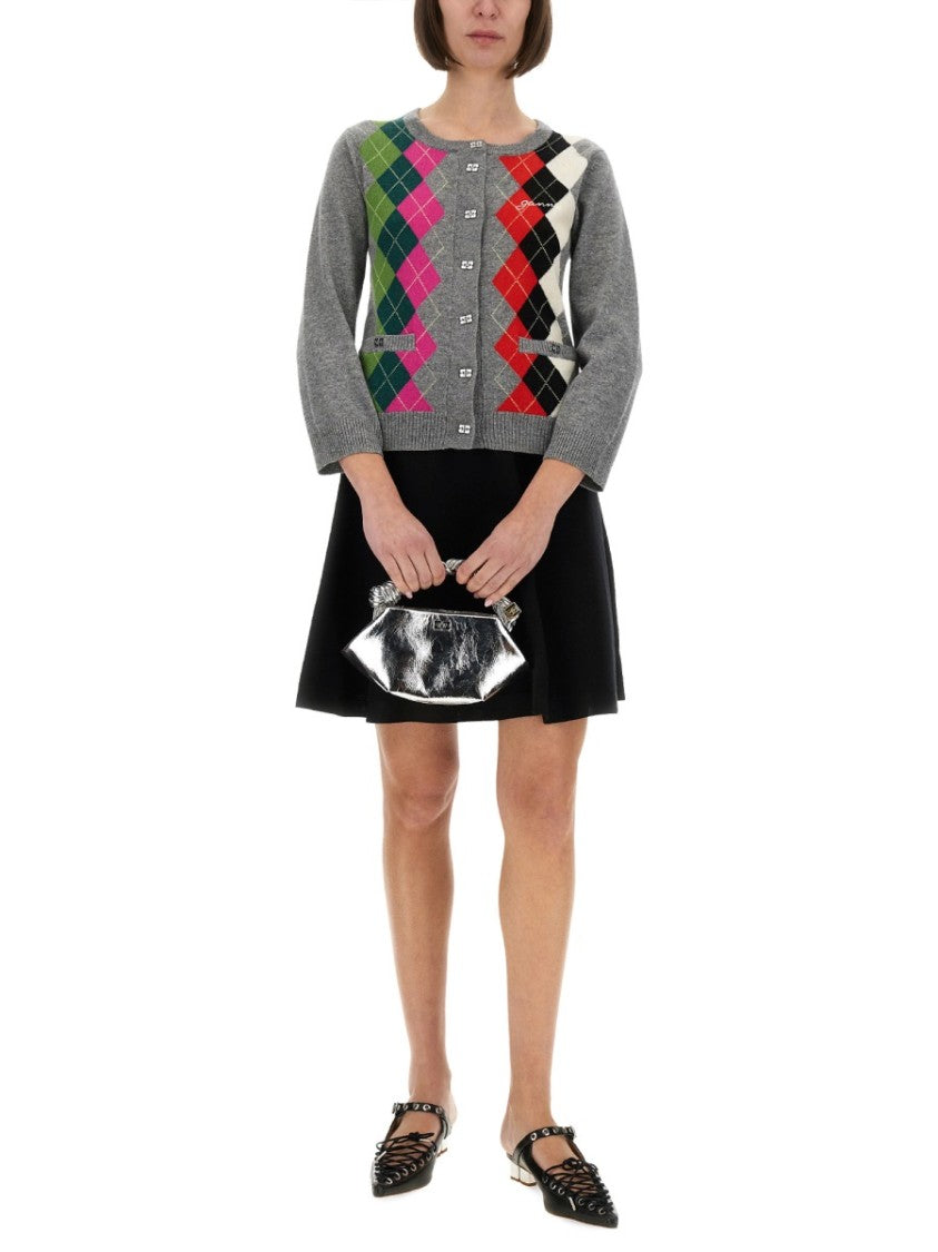 Ganni Classic Argyle Knit Cardigan