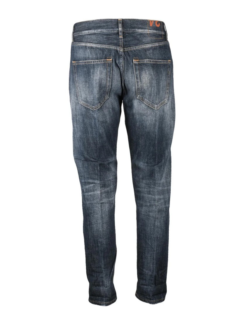 Dondup Midnight Blue Sustainable Cotton-Blend Straight-Leg Jeans