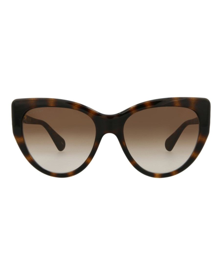 Gucci Glossy Tortoiseshell Cat Eye-Frame Sunglasses With Gold Emblem
