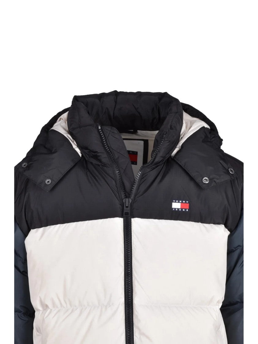 Tommy Jeans Black/White Polyester Down Men's Two-Tone Jacket