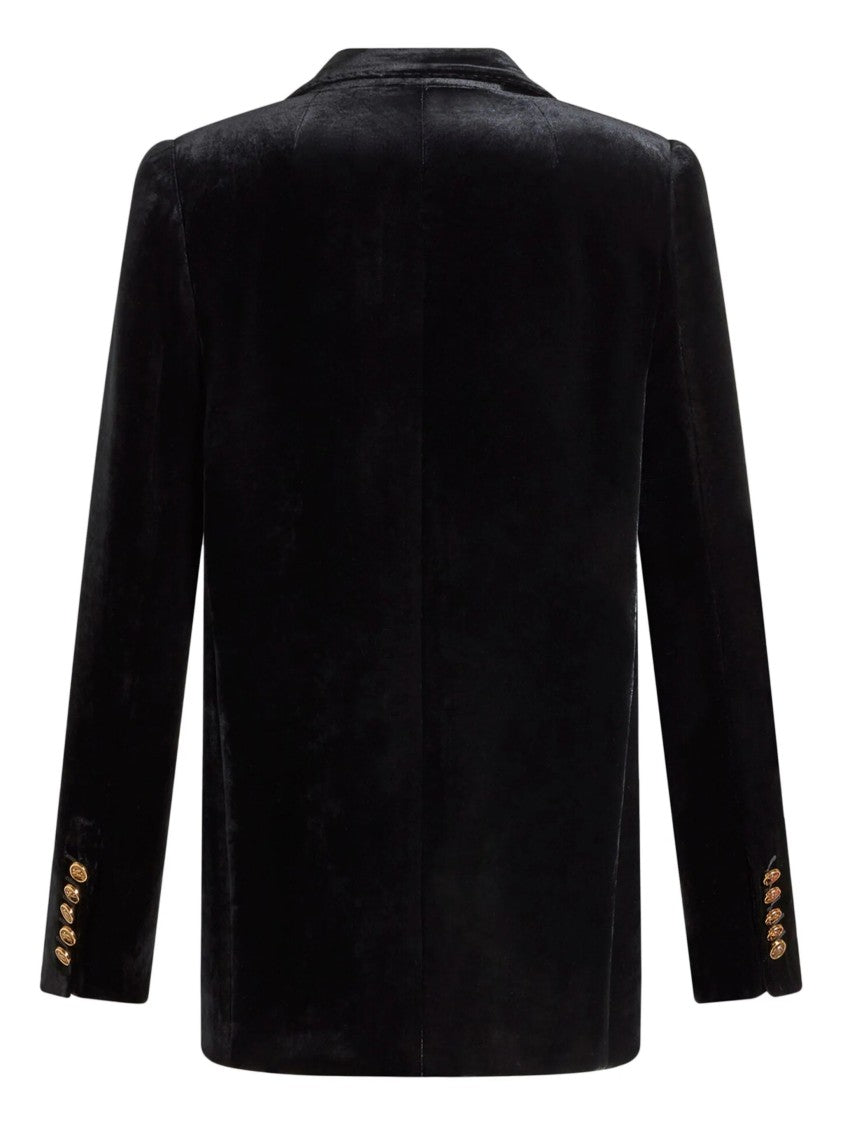 Etro Black Velvet Single-Breasted Viscose-Blend Blazer