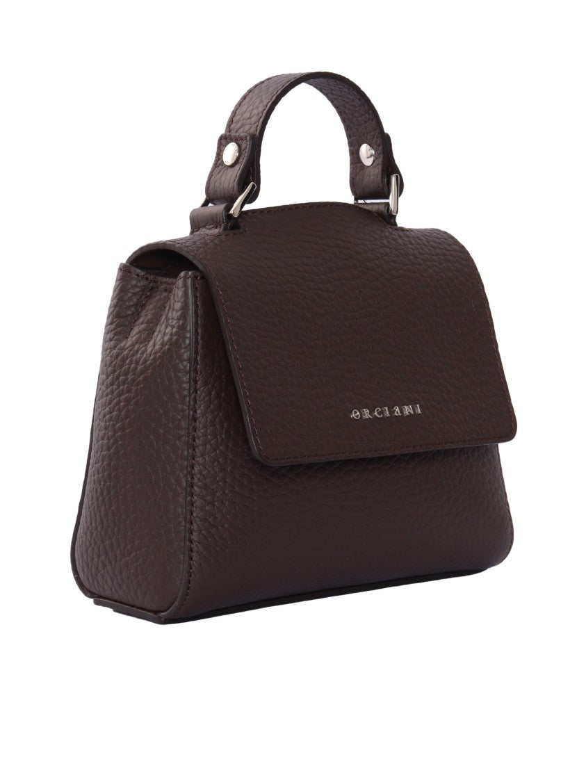 Claudio Orciani Mini Handheld Shoulder Bag In Pebbled Leather