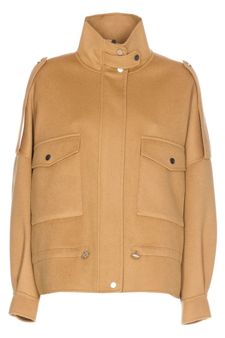 Pinko Camel-Colored Tailored Coat With Classic Silhouette