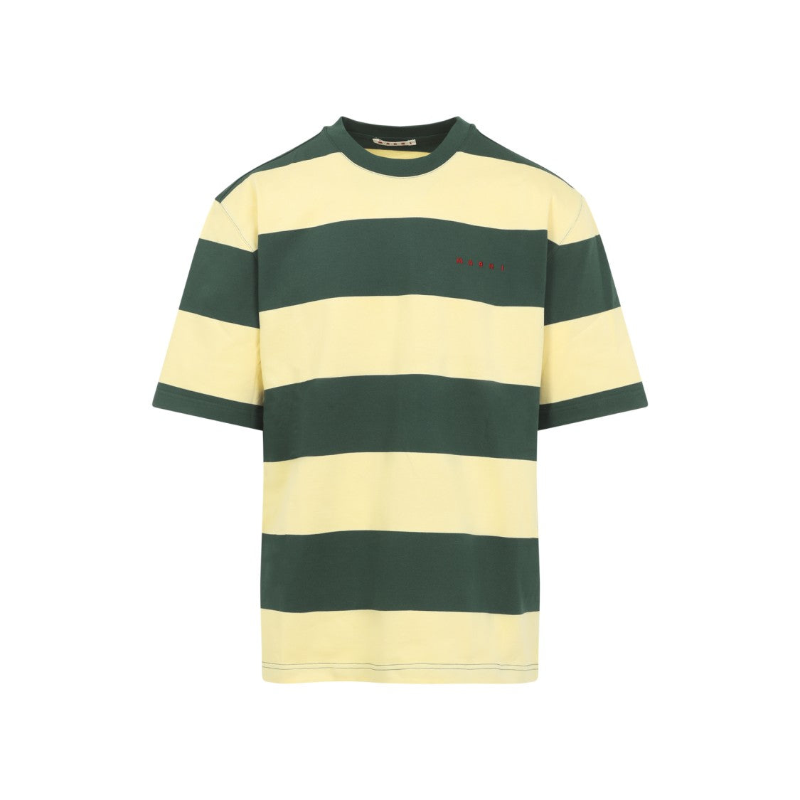 Marni Yellow And Green Cotton T-Shirt