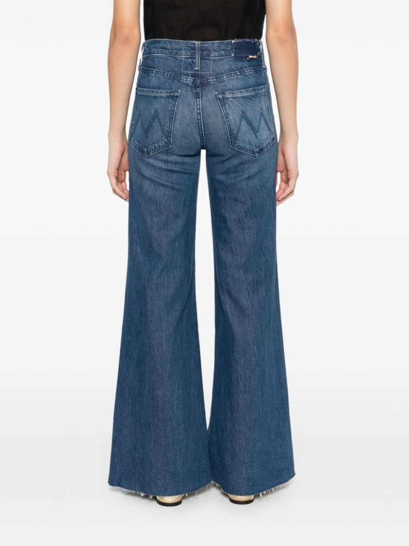 Mother Wide-Leg Indigo Blue Jeans