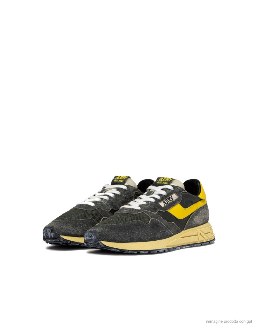 Autry Green Nylon Suede Reelwind Sneakers