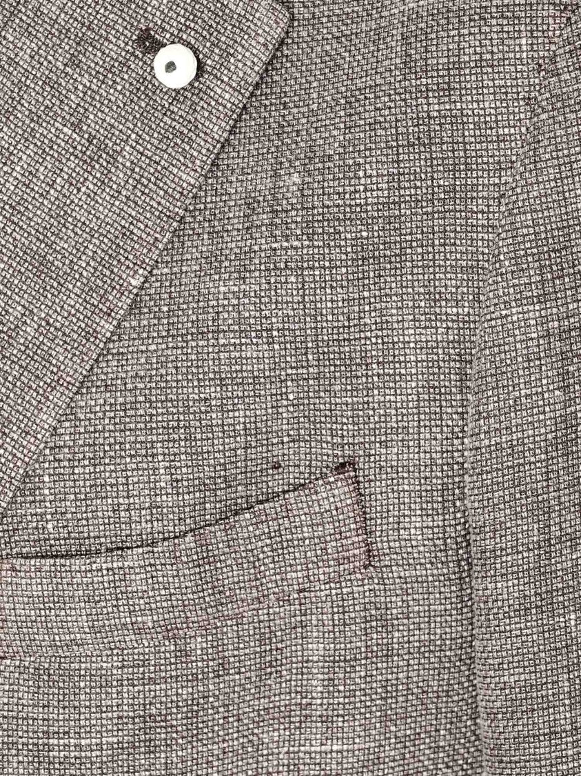 Luigi Bianchi Tailored Textured Jacket With Subtle Check Pattern