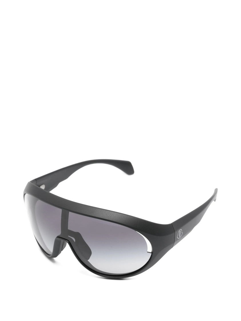 Moncler X Rick Owens Black Wraparound Matte Frame Sunglasses