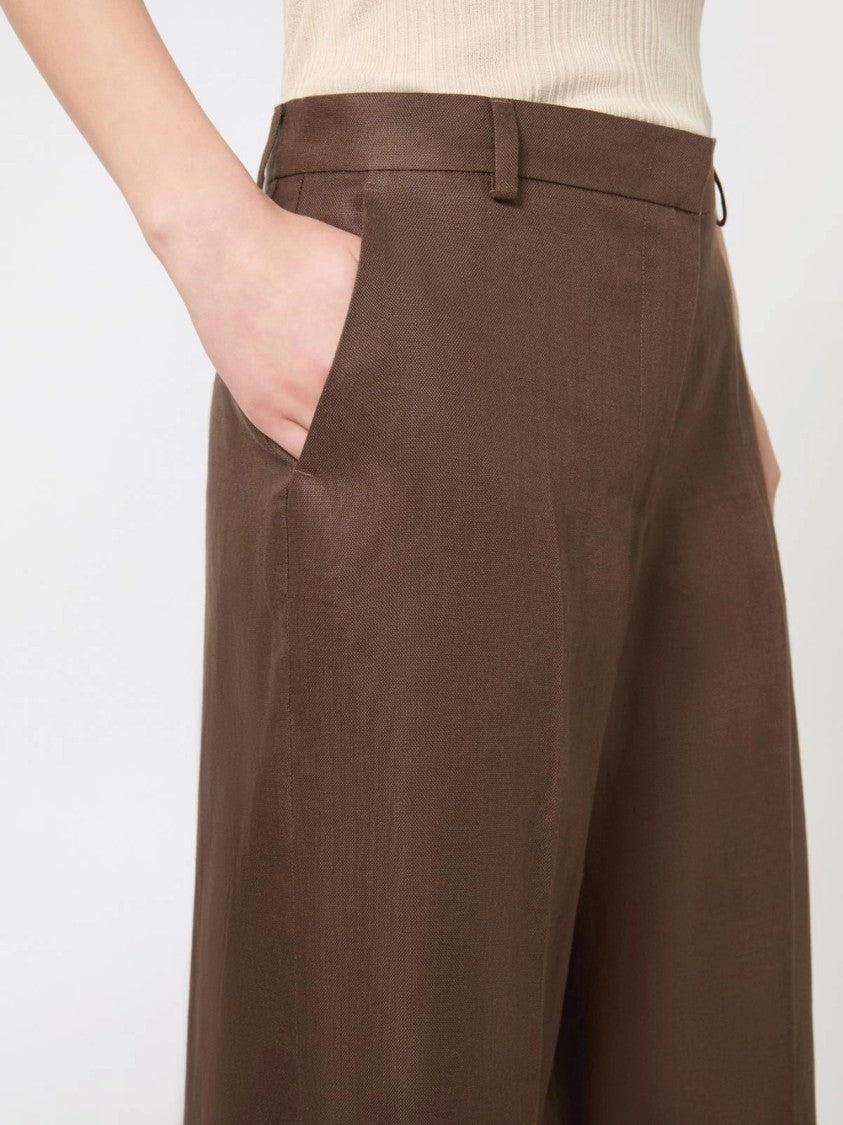 Max Mara Wide-Leg Trousers With High Waist And Textured Finish