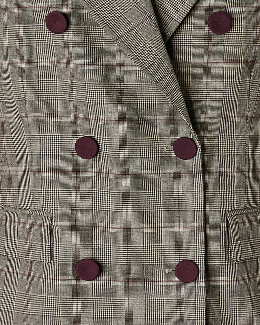 Pinko Prince Of Wales Check Wool-Blend Blazer