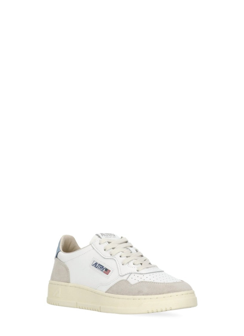 Autry White Medalist Low Leather-Blend Sneakers