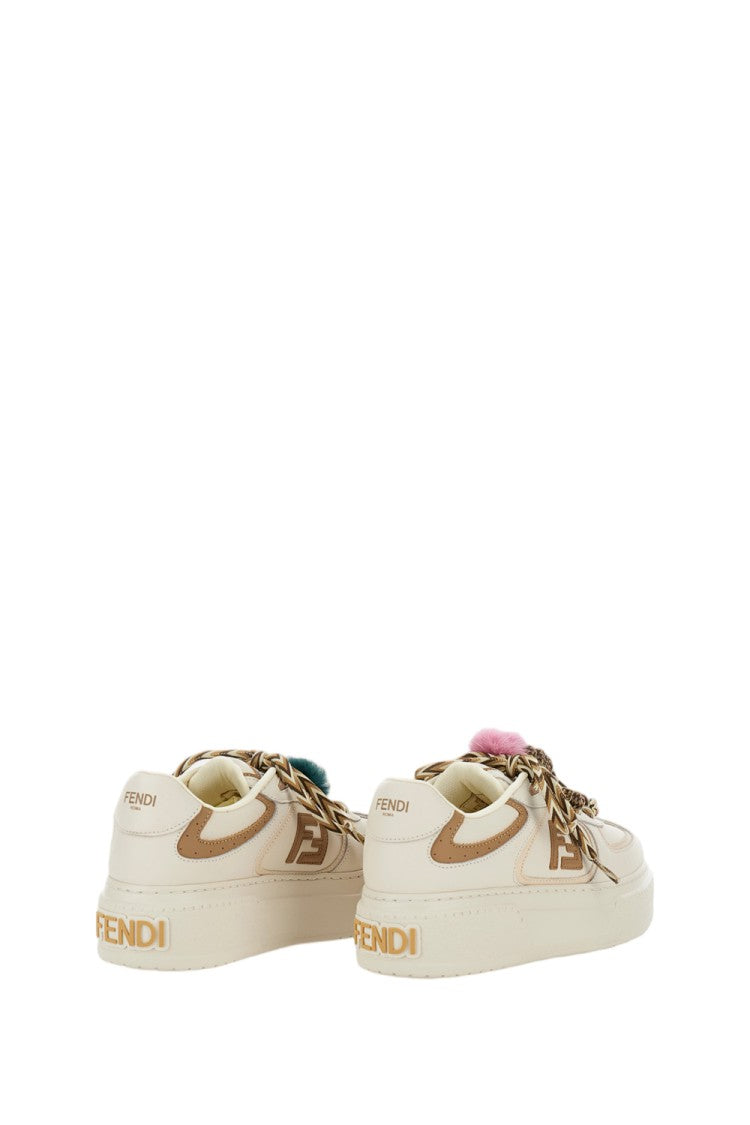 Fendi Leather Sneakers With 'Ff' Logo