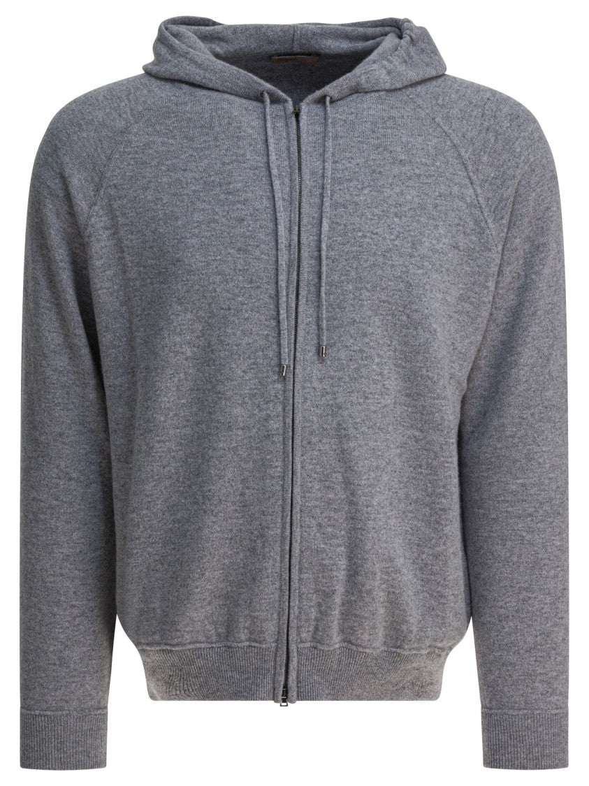 Herno Full-Zip Cashmere Cardigan With Adjustable Hood