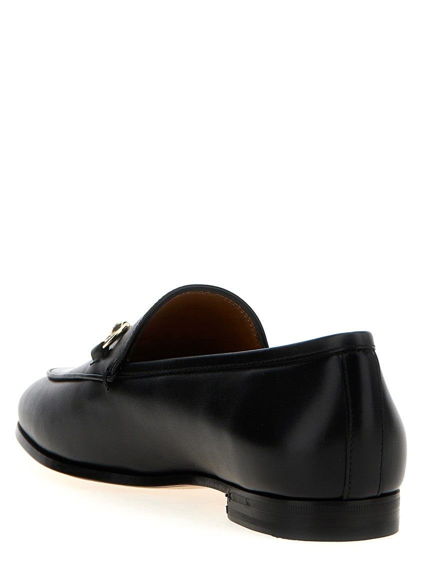 Gucci Leather Loafers With Front Metal Clamp Detail