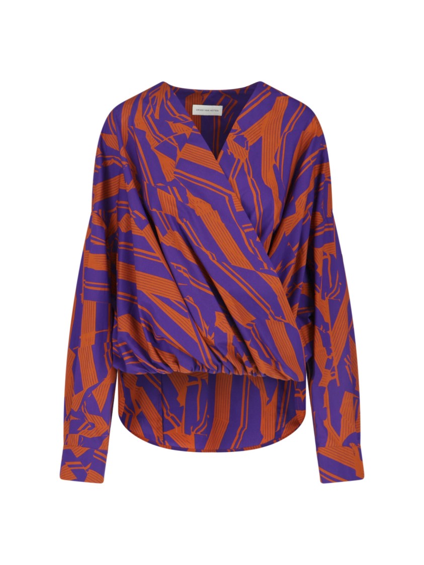 Dries Van Noten Vibrant Orange Button-Down Shirt With Structured Collar