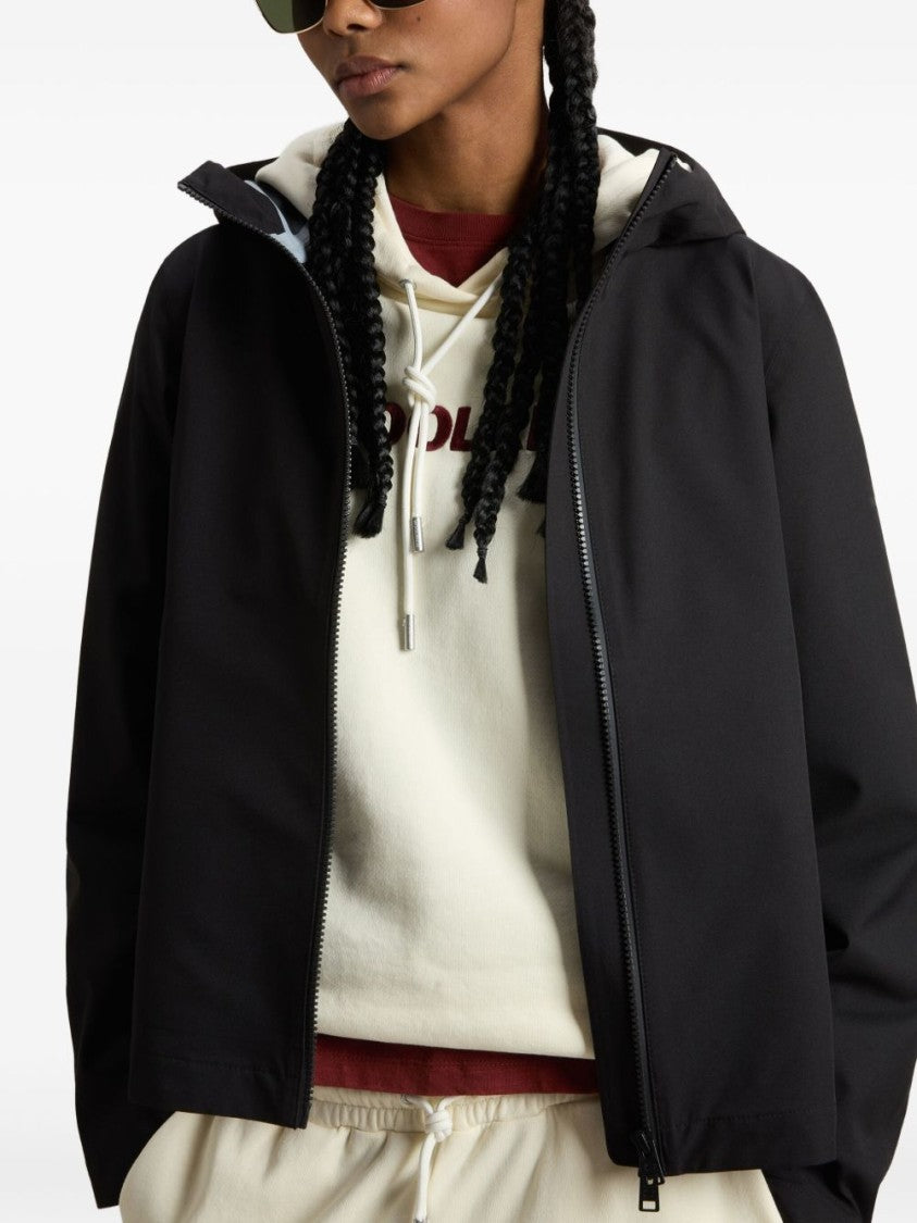Woolrich Hooded Bomber Jacket With Zip Closure