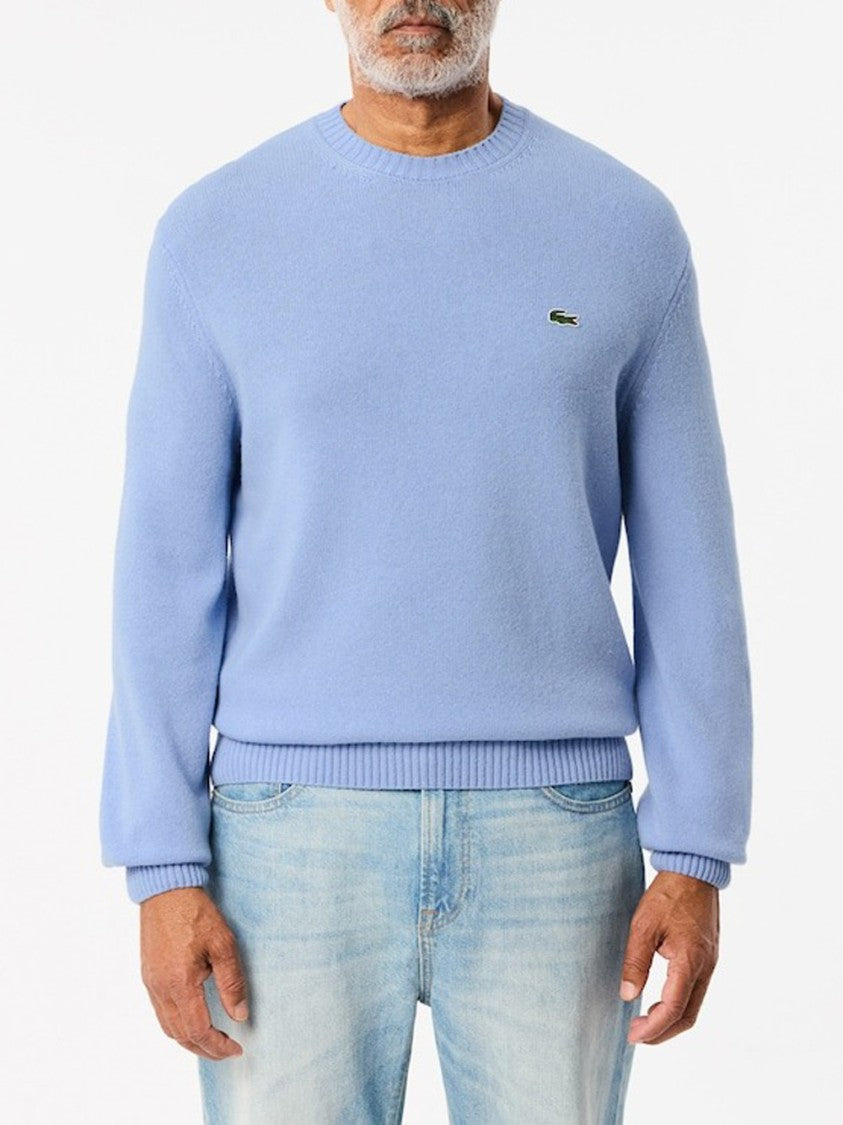 Lacoste Brushed Wool Crewneck Sweater With Ribbed Detailing