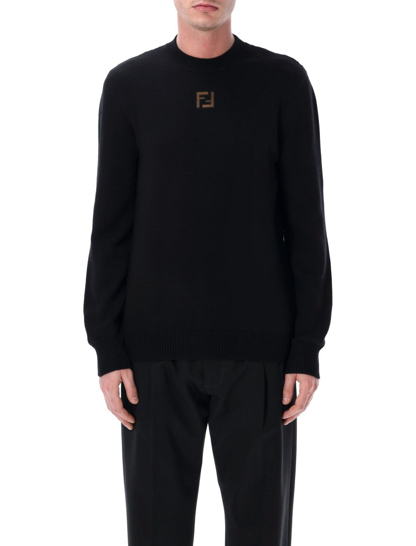 Fendi Black Wool Knit Ff Pullover