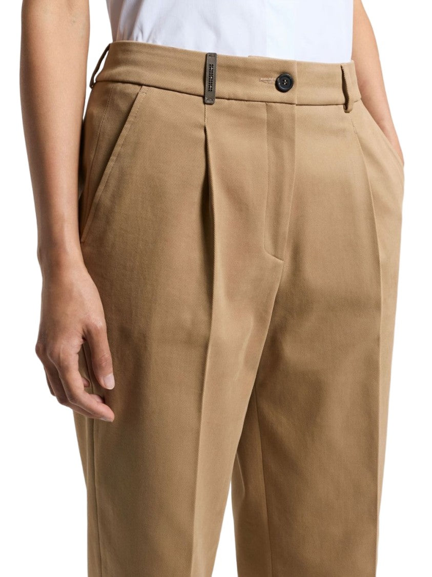 Peserico Beige Trousers With Tapered Leg