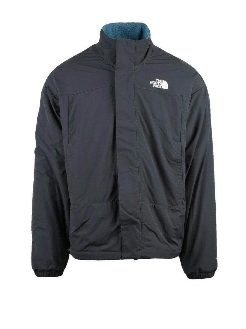 The North Face Blue Reversible Fleece-Nylon Zip Coat