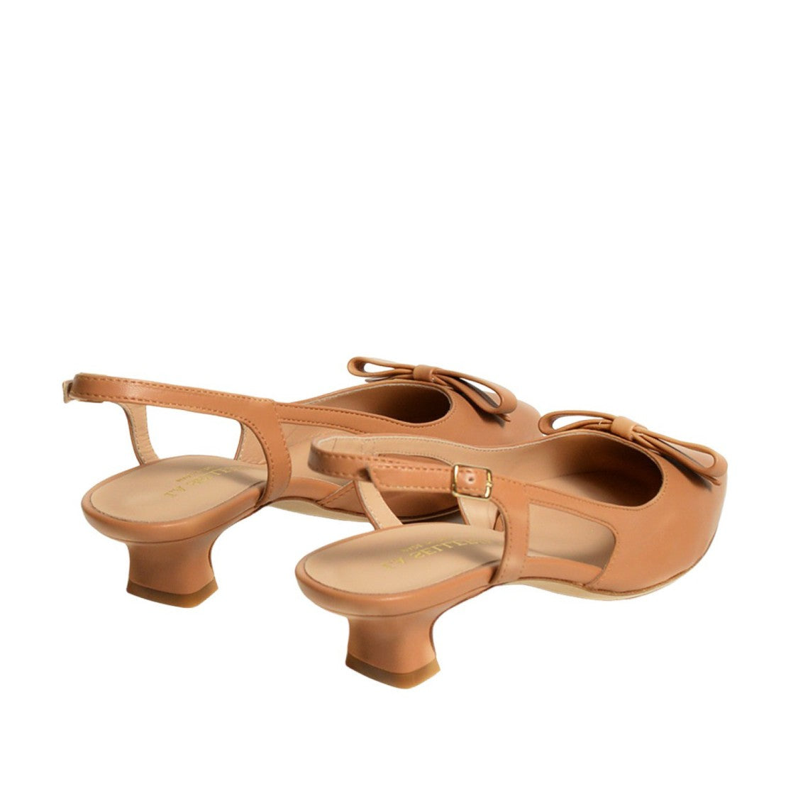 La Sellerie Slingback In Nappa Cuoio Con Nodino Sullo Scollo