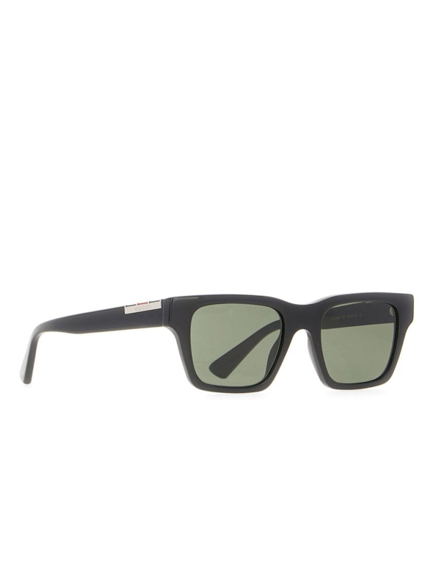 Gucci Curved Arm Sunglasses With Logo Plaque