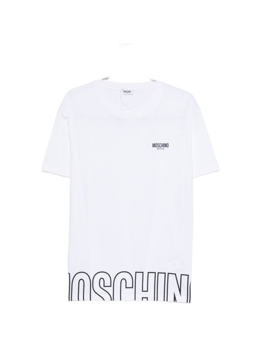 Moschino White Cotton Logo T-Shirt