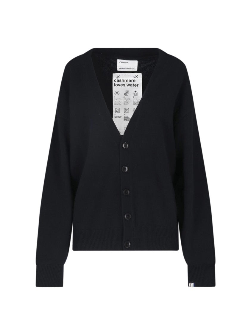 Extreme Cashmere Black Jonah V-Neck Cashmere Cardigan