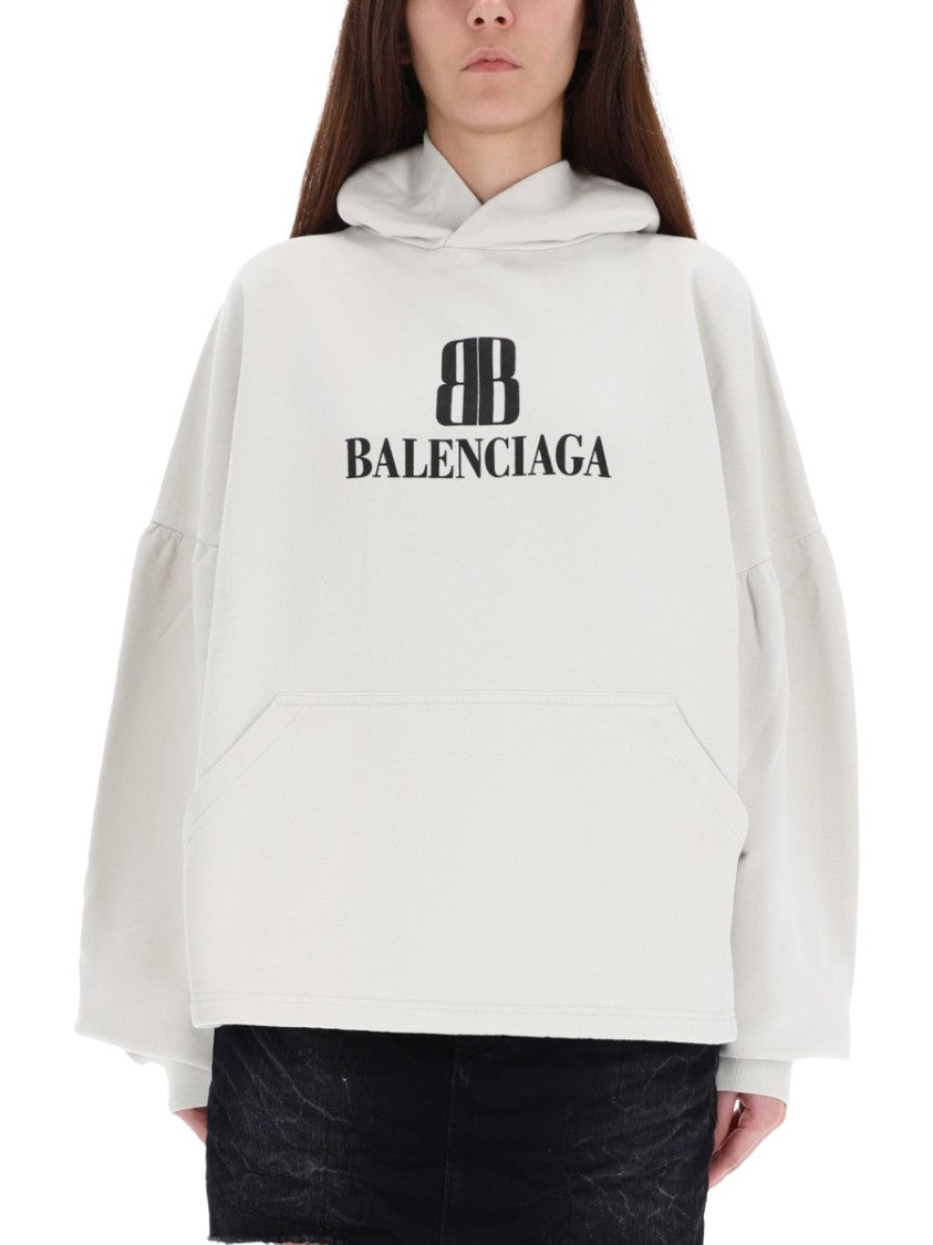 Balenciaga Nano Bb Oversized Cotton Sweatshirt