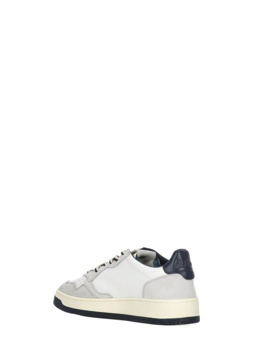 Autry White Medalist Low Leather-Blend Sneakers