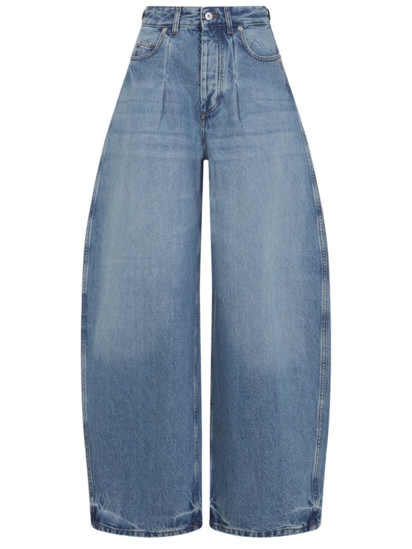 Jacquemus Wide-Leg Light Blue Denim Jeans With Classic Five-Pocket Design