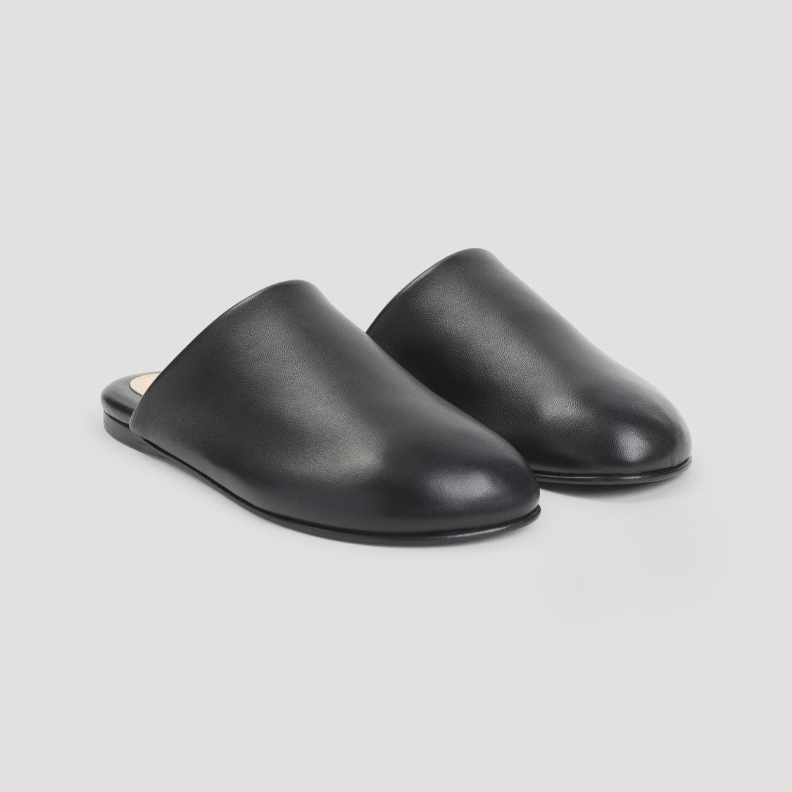 Carven Black Lamb Leather Slippers
