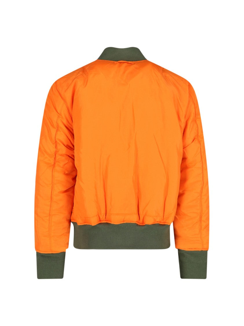 Alpha Industries Green/Orange Nylon Reversible Ma-1 Jacket