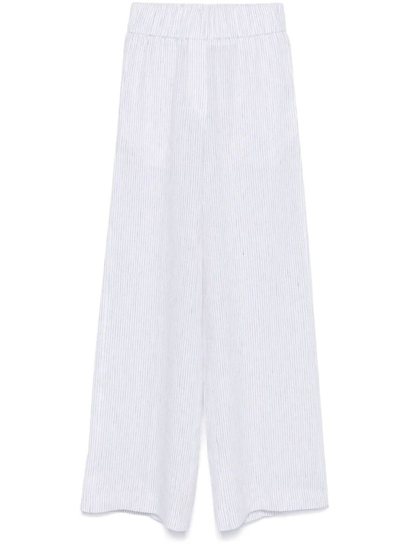 Peserico High-Waisted Linen Pants With Relaxed Fit