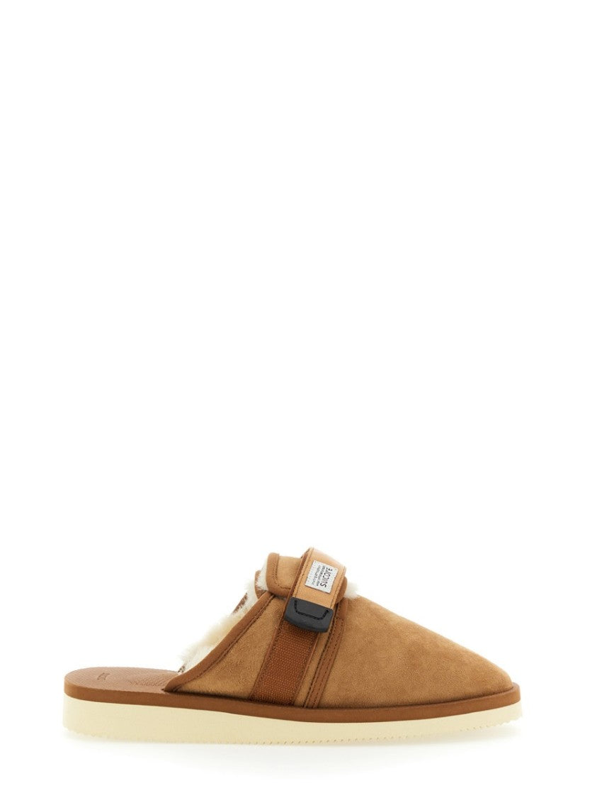 Suicoke Brown Suede Slip-On Loafers