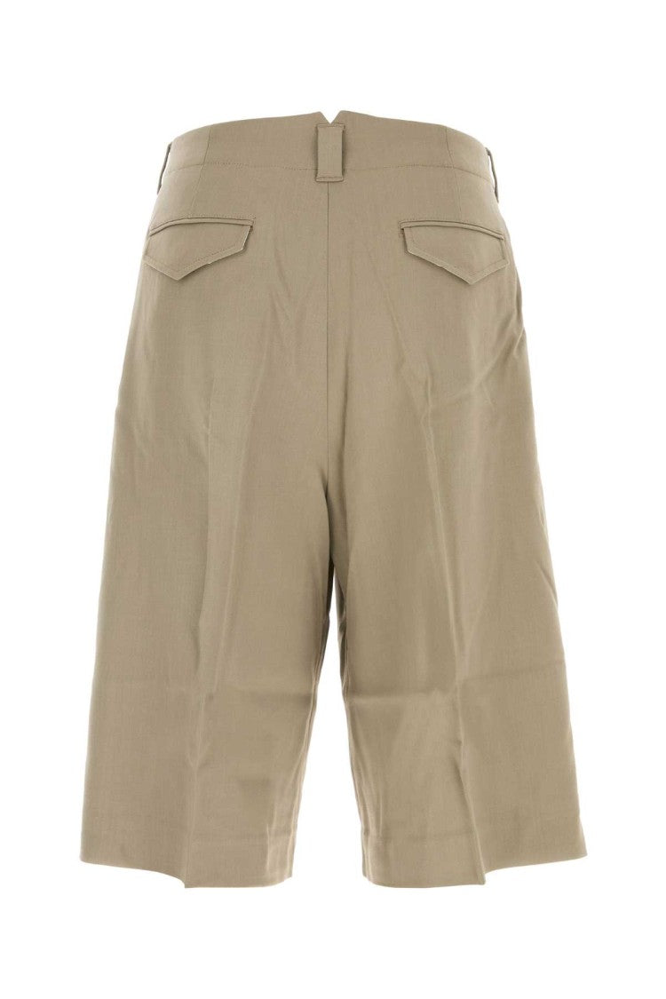 Ami Cappuccino Viscose Blend Bermuda Shorts