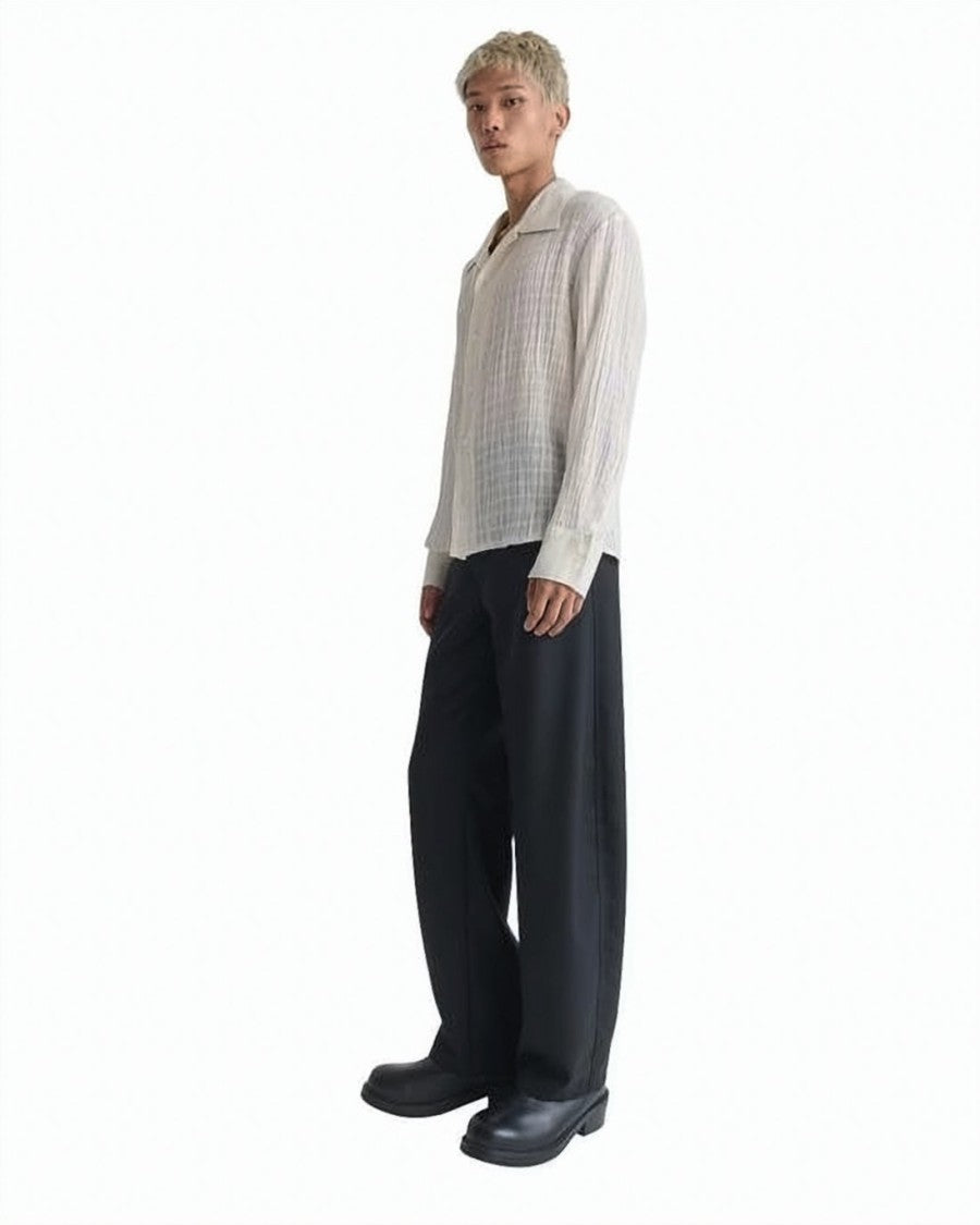 Séfr Long-Sleeve Checkered Texture Shirt