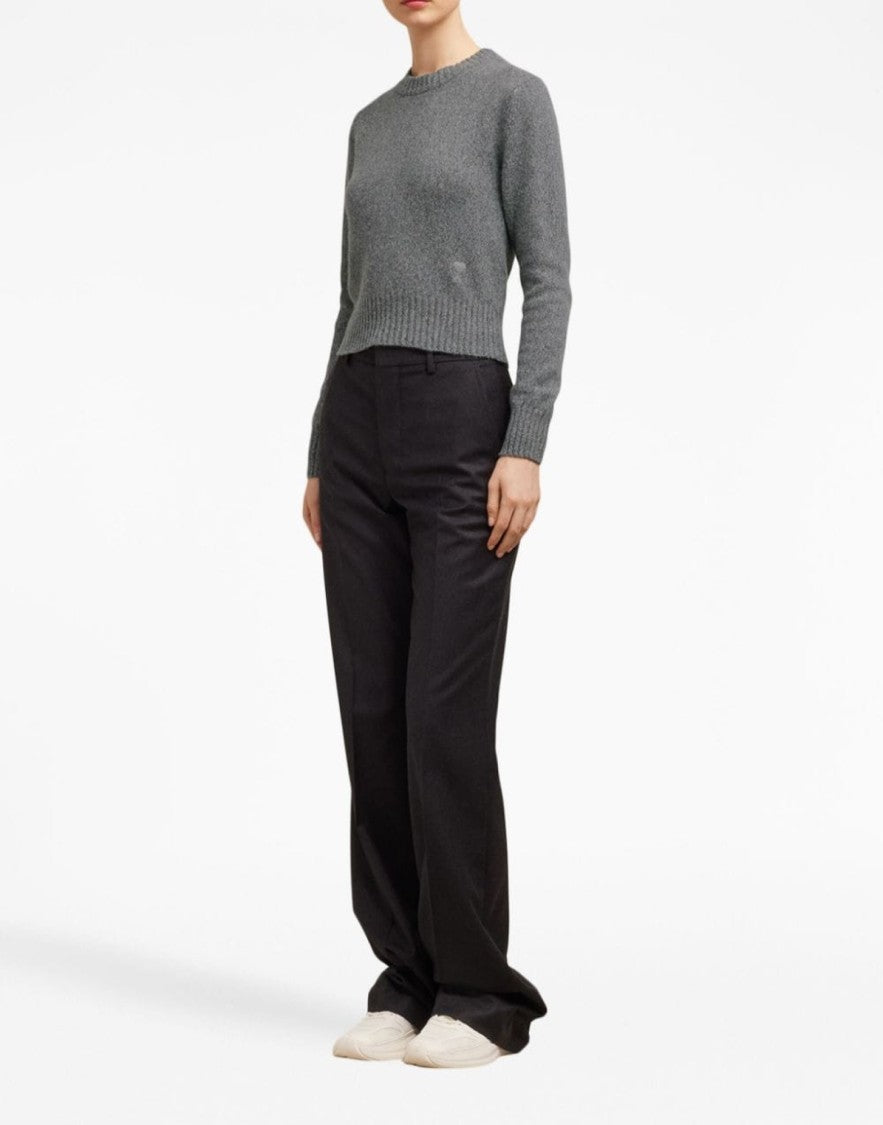 Ami Paris De Coeur Logo Cashmere Blend Sweater
