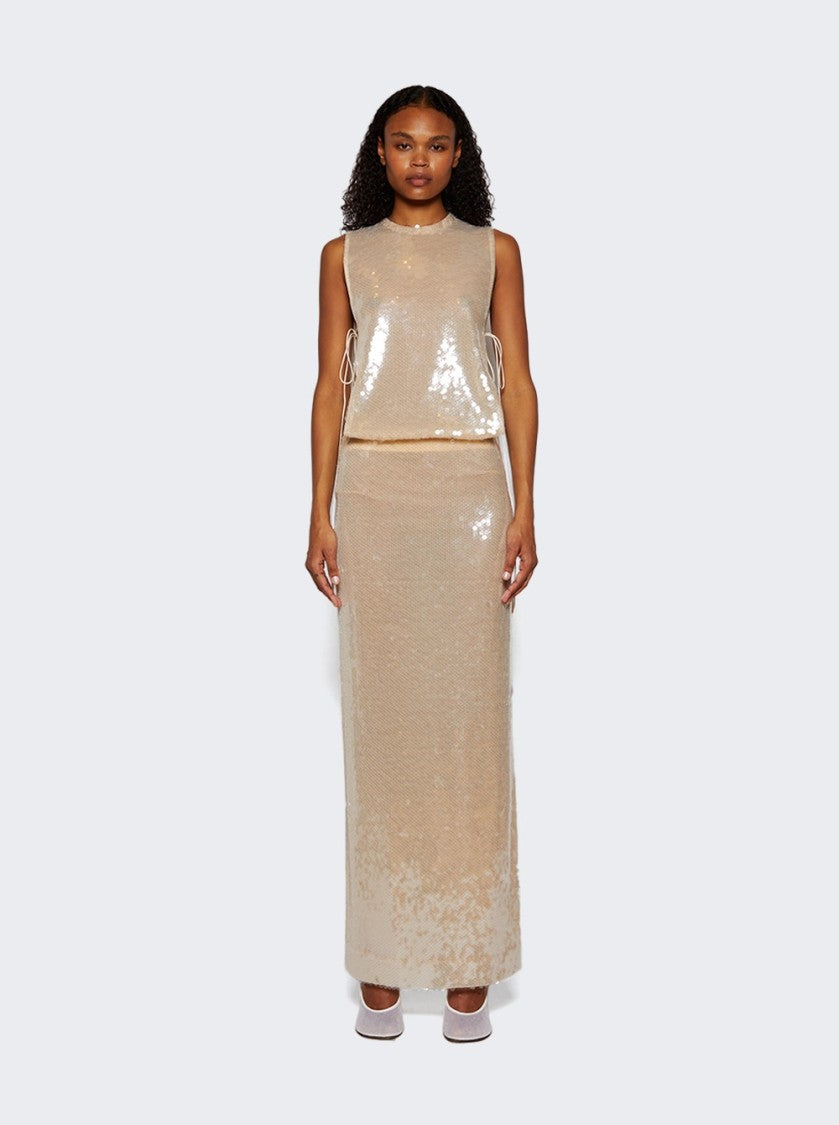 Christopher Esber Lucent Sequin Seperation Gown White