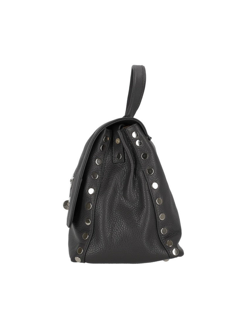 Zanellato Srl Grey Vulcano Daily Pebbled Leather Shoulder Bag
