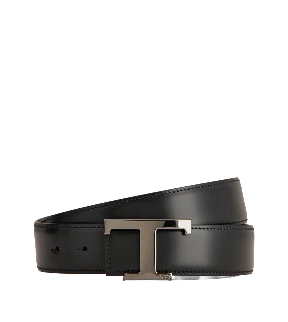 Tod's Dark Bordeaux New T Belt P.35