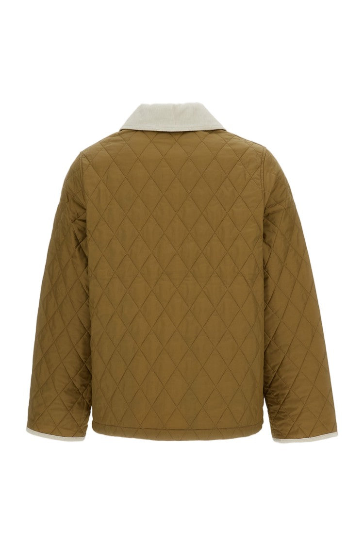 Barbour Liddesdale Style Quilted Jacket With Corduroy Accents