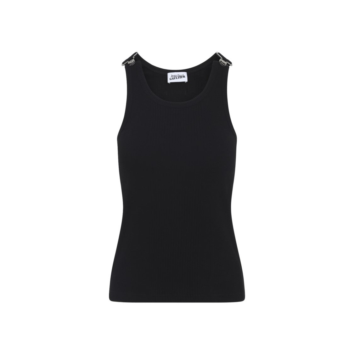 Jean Paul Gaultier Ribbed Cotton Tank Top With Silver Buckle Accents